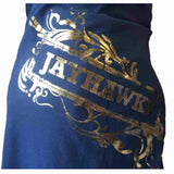 Kansas Jayhawks Meesh & Mia Women Blue V-Neck Sleeveless Calf-Length Dress - Sporting Up