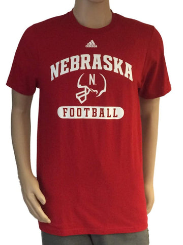 Compre camiseta de algodón suave con casco de fútbol blanco rojo adidas de nebraska cornhuskers - sporting up
