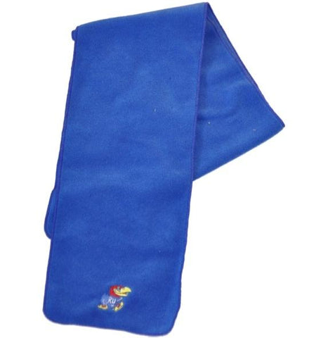 Bufanda de vellón azul bordada con la mascota del equipo gii de los Kansas jayhawks - sporting up