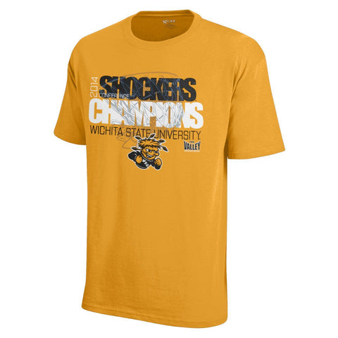 Wichita State Shockers 2014 Conference Champions Gold T-Shirt - Sporting Up