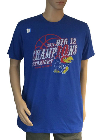 Kansas jayhawks 2014 grandes 12 campeones de baloncesto 10 camiseta de victoria consecutiva - sporting up
