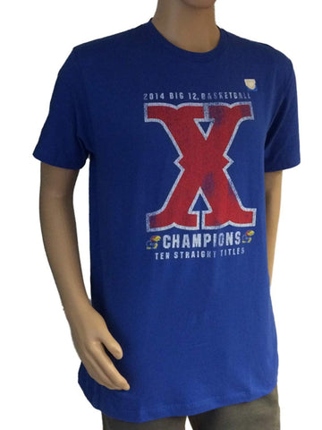 Kansas jayhawks 2014 grandes 12 campeones de baloncesto 10 x camiseta de victoria consecutiva - luciendo