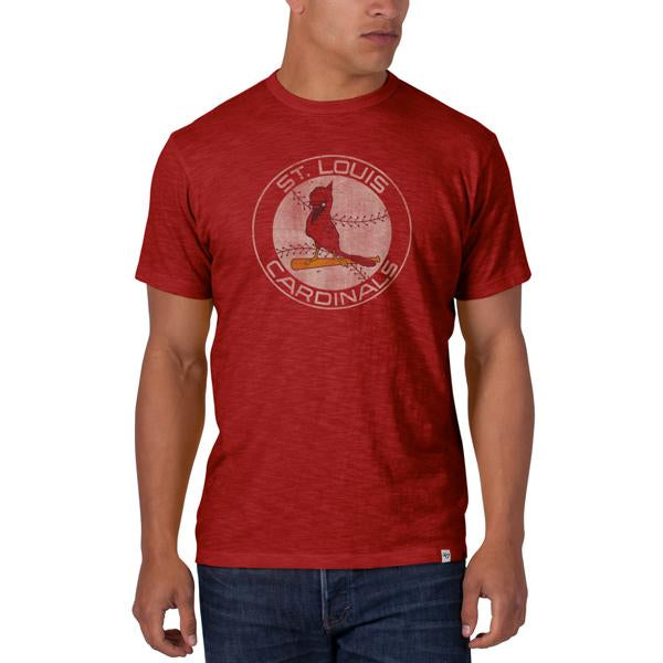 St. Louis Cardinals 47 Brand Cooperstown Red Vintage Logo Scrum T-Shirt