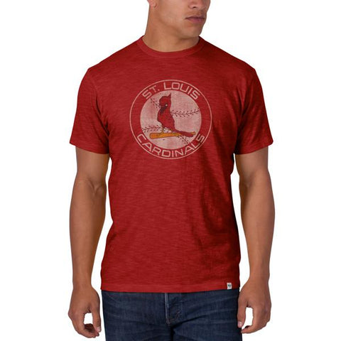St. louis cardinals 47 märket cooperstown röd vintage-logotyp scrum t-shirt - sportig
