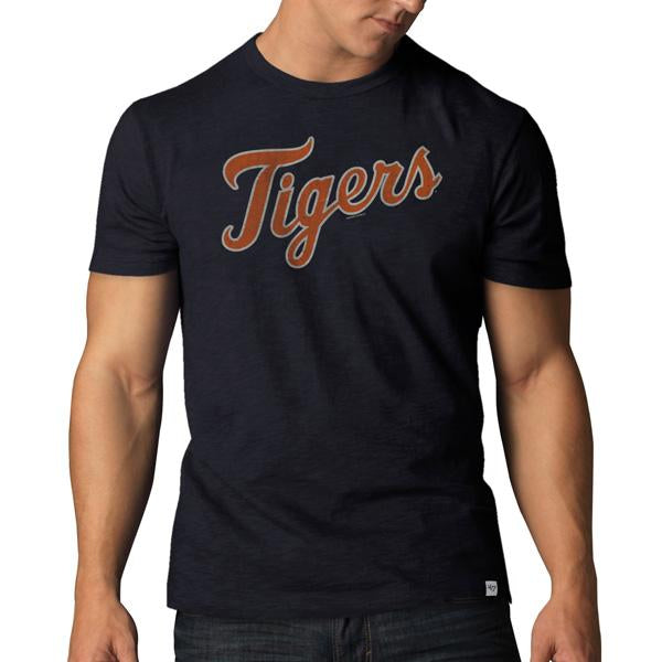 Detroit Tigers 47 Brand Cooperstown Collection Navy Vintage Scrum T-Shirt