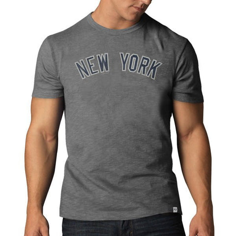 Shop New York Yankees 47 Brand Cooperstown Gray Classic Logo Scrum T-Shirt - Sporting Up