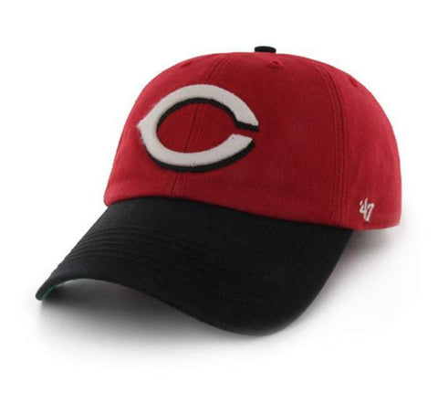 Shop Cincinnati Reds 47 Brand Red Black The Franchise Fitted Hat Cap - Sporting Up