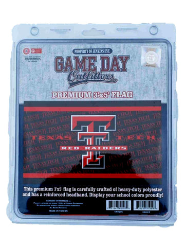 Bandera negra roja premium de Texas tech red raiders game day outfitters (3' x 5') - deportiva