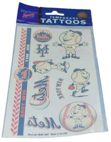 New York Mets WinCraft Gameday Navy Red Temporary Tattoos (Set of 2) - Sporting Up