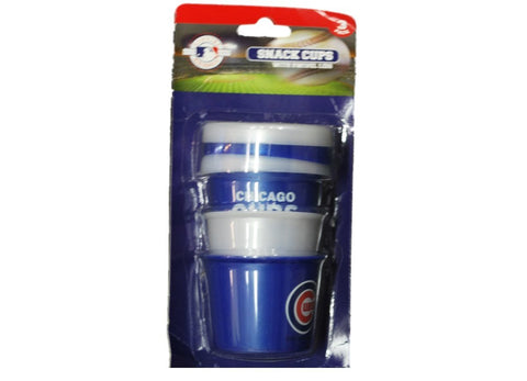 Chicago Cubs, MLB-Team-Logo, blau, 3er-Pack Snackbecher mit drehbarem Deckel – sportlich