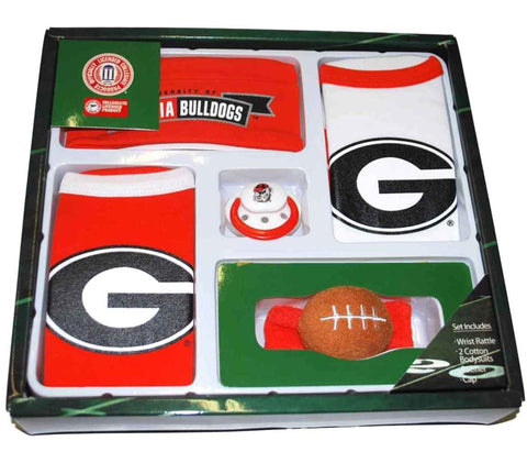 Shop Georgia Bulldogs Haddad Accessories 5 Piece Infant Baby Gift Set (3-6 months) - Sporting Up