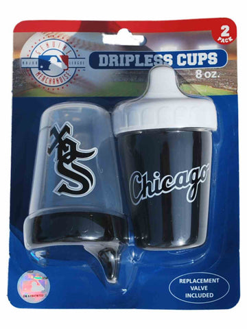 Shop Chicago White Sox Haddad Accessories 2-Pack 8 oz. Black Dripless Sippy Cups - Sporting Up