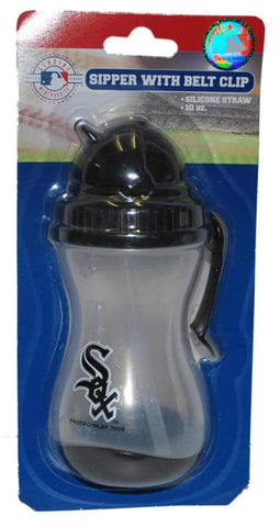 Chicago White Sox Haddad Accessories Clip de ceinture et paille pour gobelet Sipper Sippy Cup de 10 oz - Sporting Up
