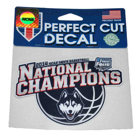 Uconn Huskies WinCraft 2014 Champions nationaux Perfect Cut Autocollant (4" x 5") - Sporting Up