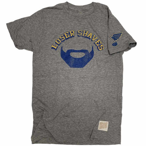 St. louis blues retro märke grå förlorare rakar skägg t-shirt - sportig upp
