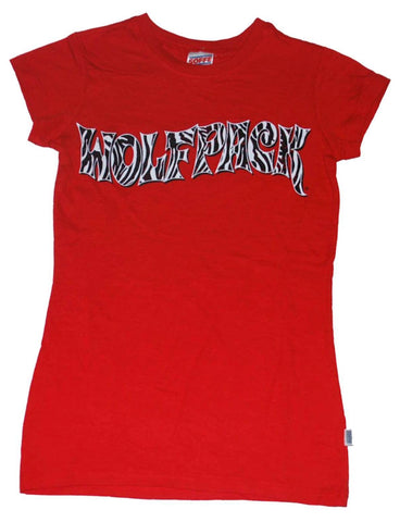 North carolina state wolfpack bomullsbyte röd genomskinlig t-shirt (s) för kvinnor - sportig