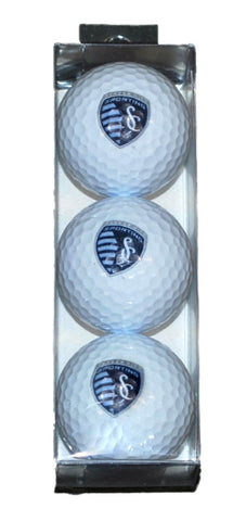 Shop Sporting KC Kansas City WinCraft 3 Pack Sleeve Logo Golf Balls - Sporting Up