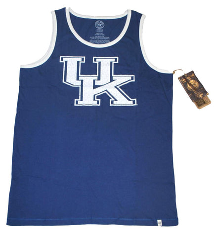 Blau-weißes, verblasstes, ärmelloses Tanktop-T-Shirt der Marke Kentucky Wildcats 47 – sportlich