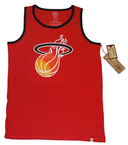 Miami Heat 47 Brand Rebound Red Faded Sleeveless Tank Top T-Shirt - Sporting Up