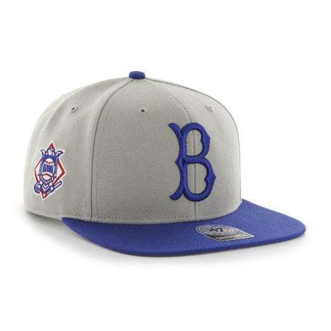 Shop Brooklyn Dodgers 47 Brand Gray Blue Sure Shot Adjustable Snapback Hat Cap - Sporting Up