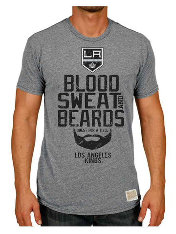 T-shirt gris Beardgang Blood Sweat and Beards de marque rétro des Kings de Los Angeles - Sporting Up
