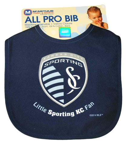 Shop Sporting KC Kansas City McArthur Towel Sports Navy Polyester Toddler Bib - Sporting Up