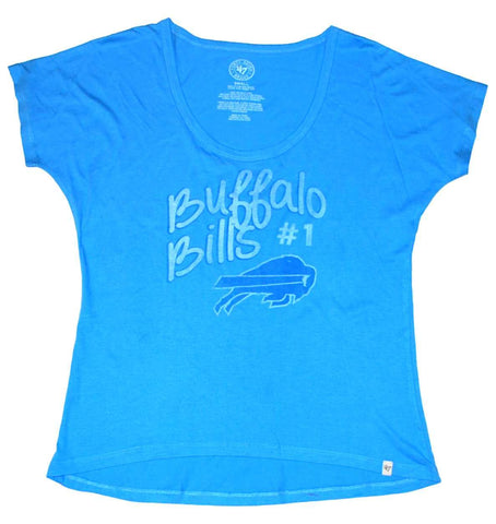 Buffalo bills 47 märken kvinnor himmelsblå "buffalo bills #1" maskot logotyp t-shirt (s) - sportig upp