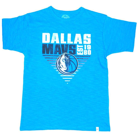Shop Dallas Mavericks 47 Brand Boys Turquoise Faded Logo Cotton Scrum T-Shirt (S) - Sporting Up