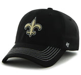 New Orleans Saints 47 Brand Black Game Time Closer Performance Flexfit Hat Cap - Sporting Up