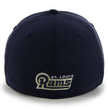 St. Louis Rams 47 Brand Navy Game Time Closer Performance Flexfit Hat Cap - Sporting Up
