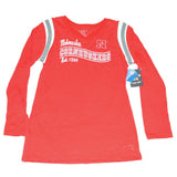 Nebraska cornhuskers azul 84 camisa roja translúcida de manga larga para mujer con cuello en V - sporting up