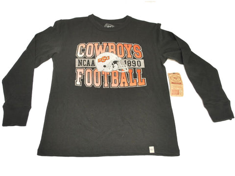 Oklahoma state cowboys football 47 brand ungdom långärmad svart t-shirt (s) - sporting up