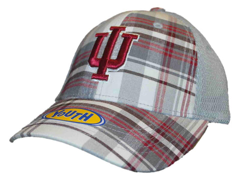 Shop Indiana Hoosiers Top of the World Youth Plaid MVP Mesh Adjustable Hat Cap - Sporting Up