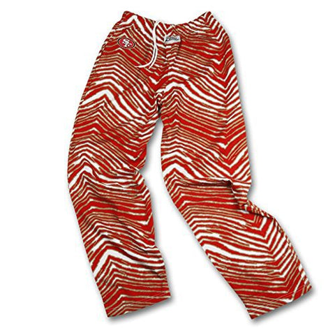 Handla san francisco 49ers zubaz röd vit vintage stil zebra logo byxor - sportiga