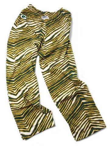 Green Bay Packers Zubaz Gelb-Grün-Weiß-Vintage-Hose mit Zebra-Logo – sportlich