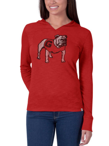 Shop Georgia Bulldogs 47 Brand Women Red Hooded Scrum Long Sleeve Shirt - Sporting Up