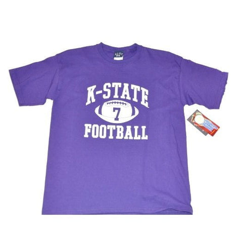 Kansas state wildcats azul 84 k-state camiseta de fútbol juvenil #7 de manga corta - deportivo