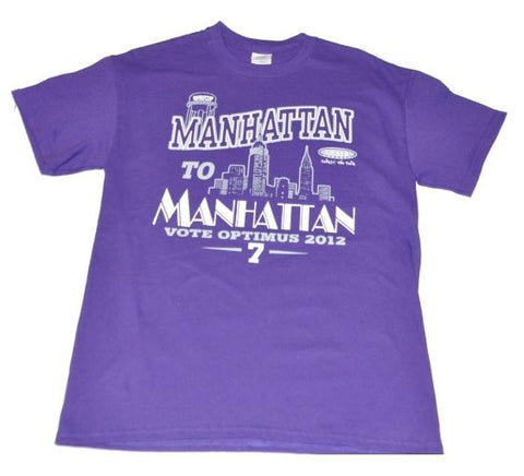 Kansas State Wildcats Gildan Manhattan Skyline Abstimmung Optimus 2012 lila Hemd – sportlich
