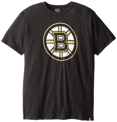 Tiefschwarzes Scrum-T-Shirt aus weicher Baumwolle der Marke Boston Bruins 47 – sportlich