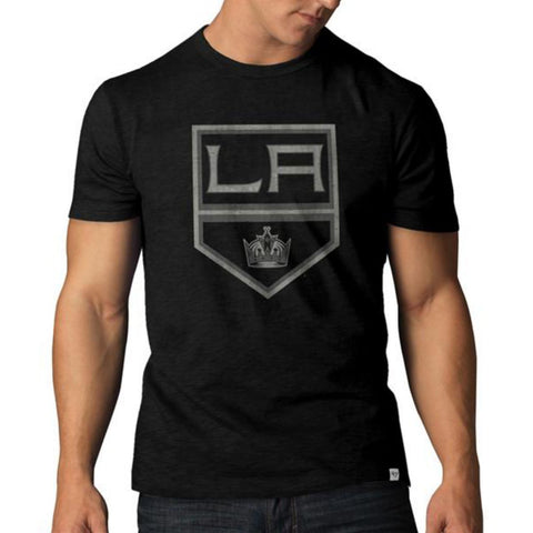 T-shirt mêlée en coton doux noir de jais de marque Los Angeles Kings 47 - Sporting Up