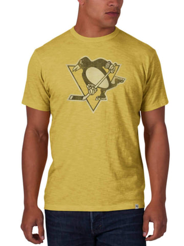 Camiseta scrum de algodón suave dorada con pista de la marca Pittsburgh Penguins 47 - sporting up