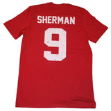Cardenal de Stanford la victoria roja richard sherman #9 camiseta de jugador vintage - luciendo
