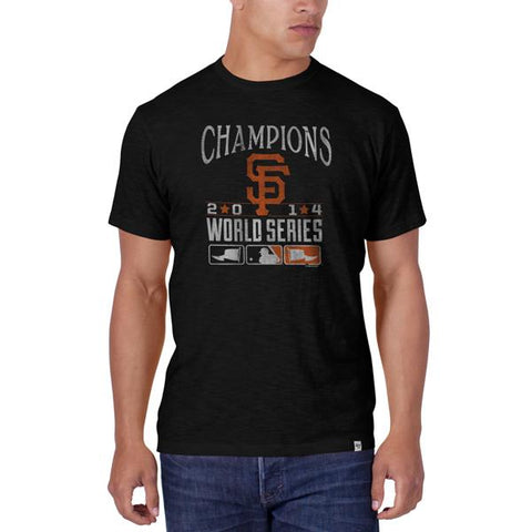 Shop San Francisco Giants 47 Brand 2014 World Series Champions Black Scrum T-Shirt - Sporting Up