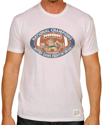 Shop Notre Dame Fighting Irish Retro Brand White 1988 National Champions T-Shirt - Sporting Up