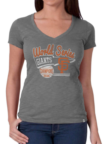 T-shirt gris des champions de la série mondiale 2014 des Giants de San Francisco 47 de marque pour femmes - Sporting Up