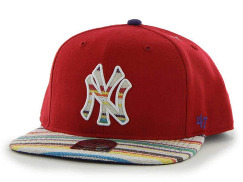 Shop New York Yankees 47 Brand Red Warchild Wool Adjustable Snapback Hat Cap - Sporting Up