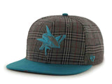 San Jose Sharks 47 Brand Dark Gray Sixty Minutes Adjustable Strapback Hat Cap - Sporting Up