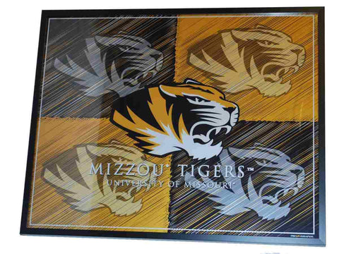 Missouri Tigers prographiert schwarz-gelb karierten Pop-Art-Gerahmten Druck (16 x 20) – sportlich