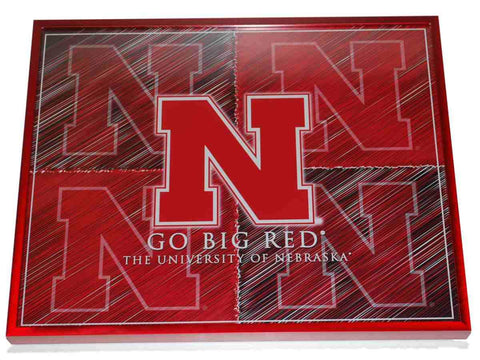Nebraska cornhuskers prographs impresión enmarcada de arte pop a cuadros rojo negro (16x20) - haciendo deporte