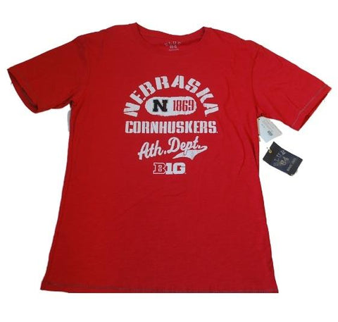 Cornhuskers du Nebraska bleu 84 1869 département athlétique. grand t-shirt graphique rouge - sporting up